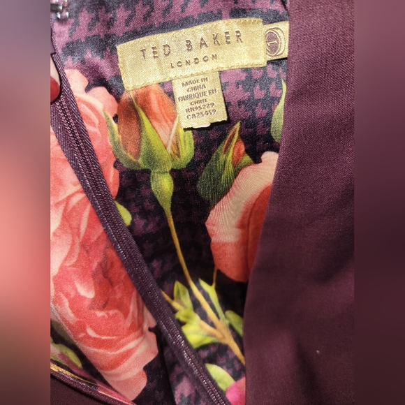 Ted Baker Edge to Edge Sheath Dress - Oxblood Sz 1 Equiv‎ To US Sz 4 Wool Blend - Picture 9 of 10